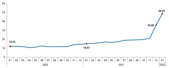 tüi̇k ocak enflasyonu %48,69 ile zirvede 12 tüi̇k ocak enflasyon oranları