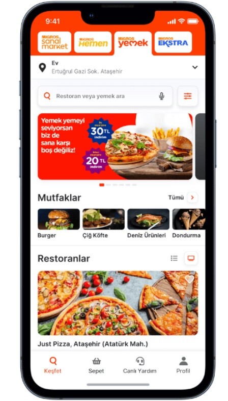 migros, online yemek siparişi sektörüne giriyor: "migros yemek"