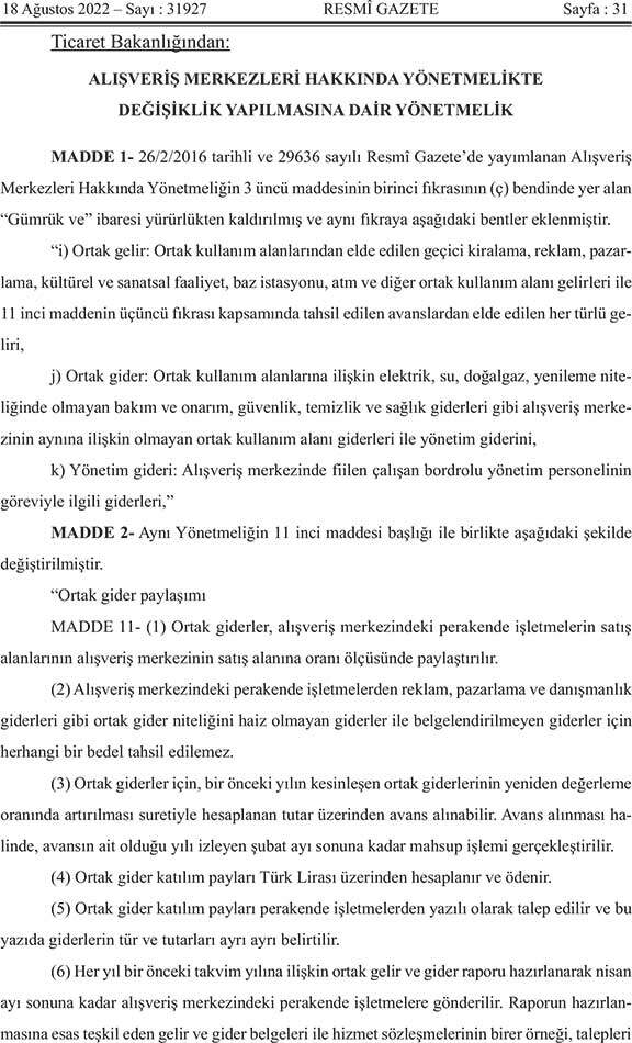 yeni alışveriş merkezleri yönetmeliği sektörde ne tür değişimleri beraberinde getirecek?