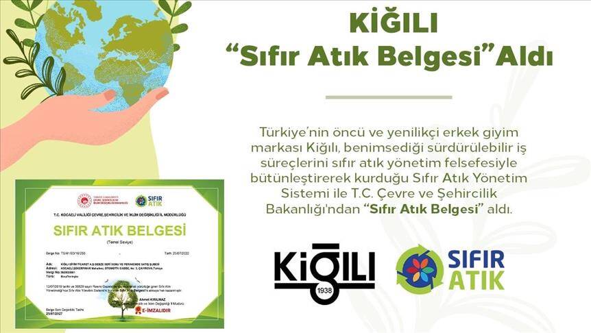 kiğılı'ya sıfır atık belgesi