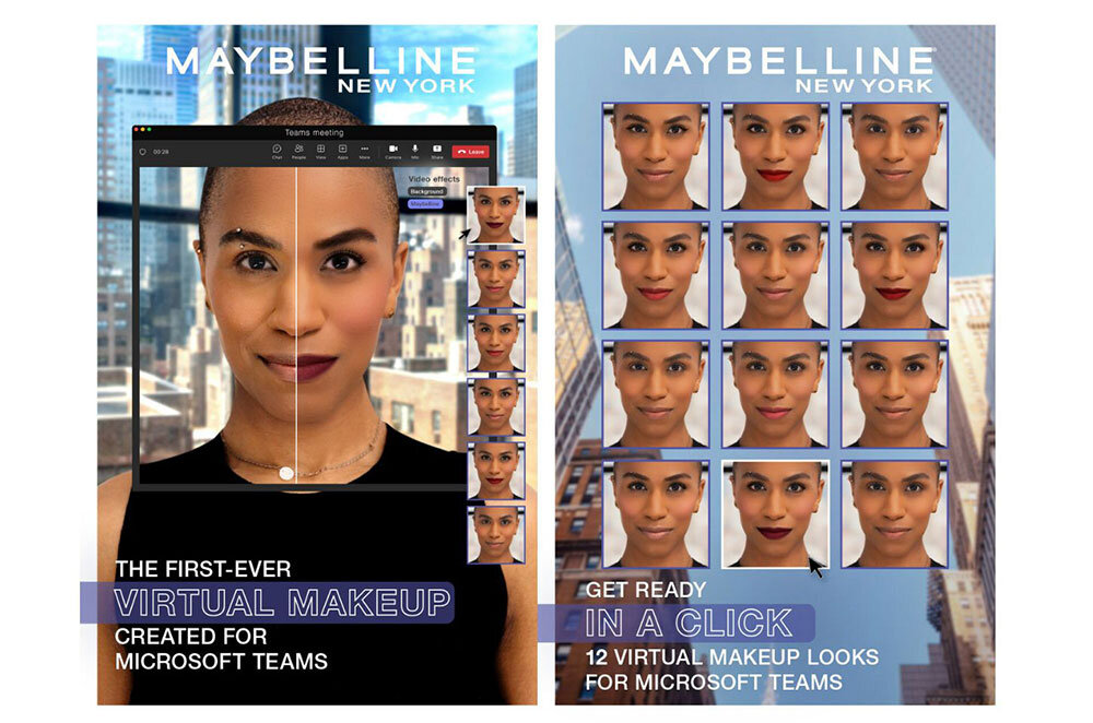 maybelline, microsoft teams i̇çin sanal makyajı başlatıyor