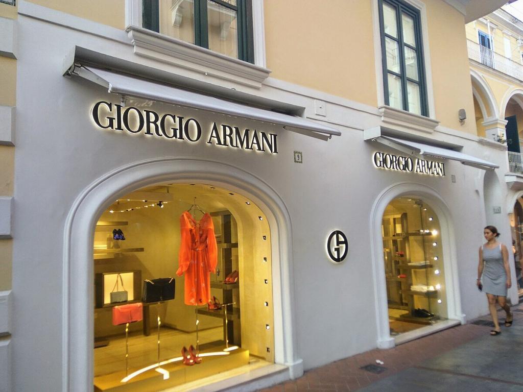 shop of fashion label giorgio armani shopfront island of capri